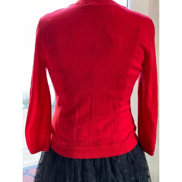 L.A.M.B. 2005 Boudoir Cherry Red Cashmere Cardigan Size M - Picture 7 of 10
